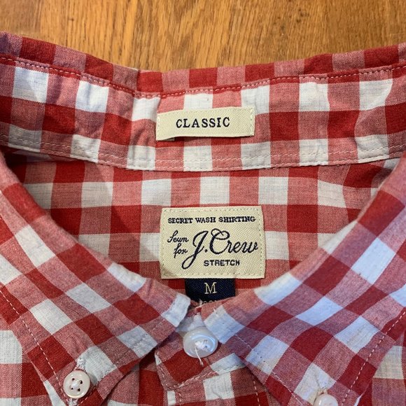 J. Crew Stretch Secret Wash Shirt Gingham. Mens M. - Picture 3 of 6